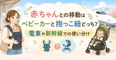 赤ちゃんとの移動はベビーカーと抱っこ紐どっち？電車や新幹線での使い分けを解説