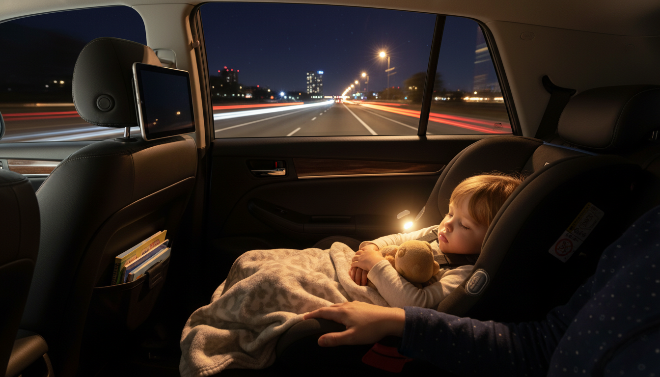 2歳の子と車で長距離を夜に移動?安心して帰省できる7つのコツ!