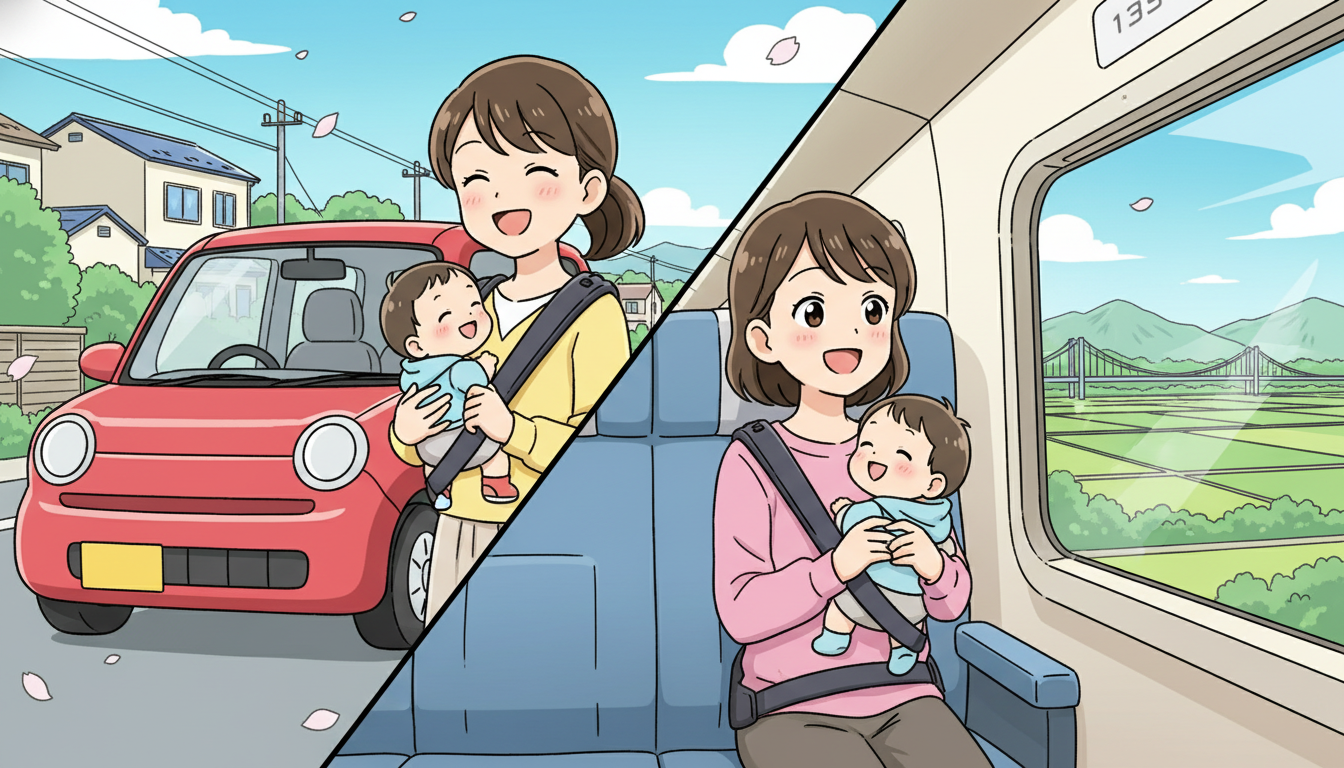 赤ちゃんと車と電車はどっちがいい?移動手段の選び方と快適に過ごすコツ!