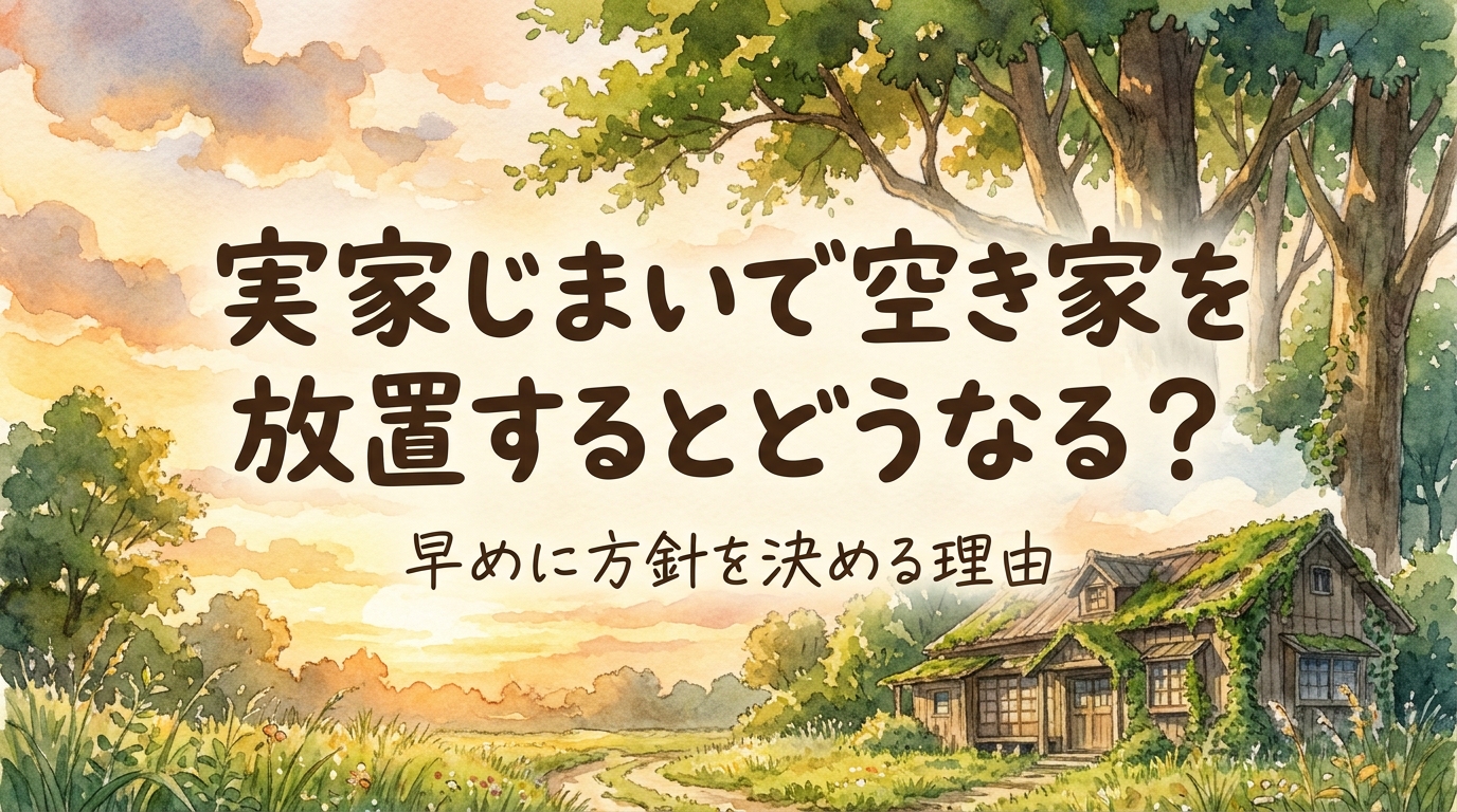 実家じまいで空き家を放置するとどうなる?早めに方針を決める理由