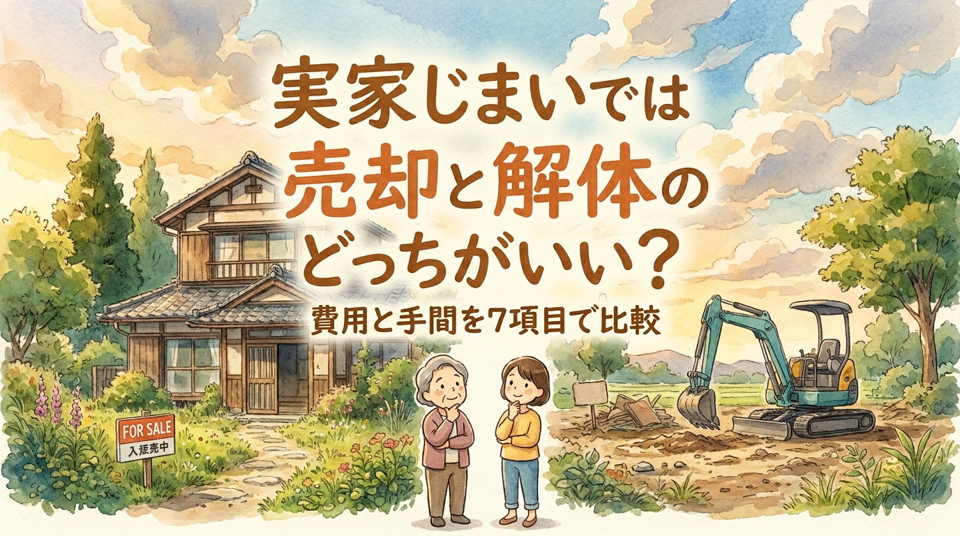実家じまいでは売却と解体のどっちがいい?費用と手間を7項目で比較