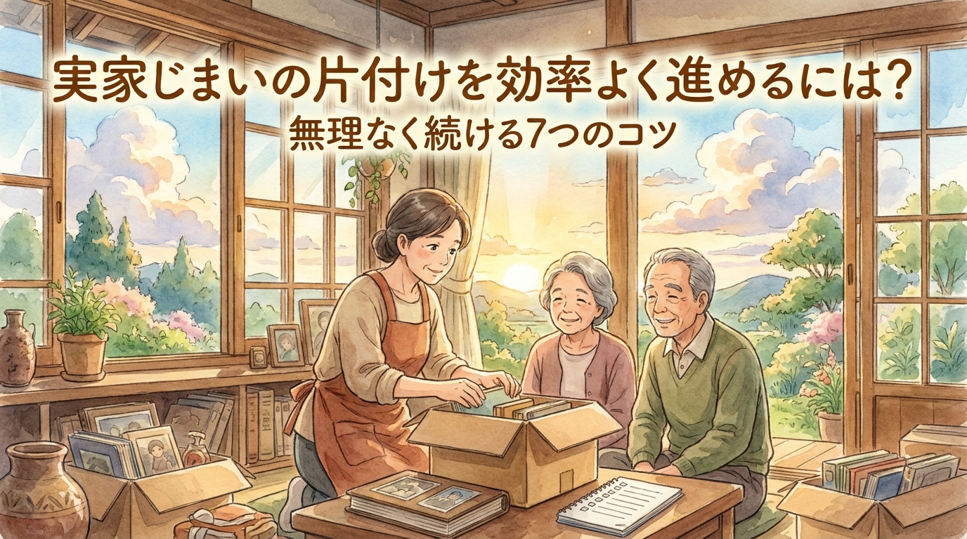 実家じまいの片付けを効率よく進めるには?無理なく続ける7つのコツ