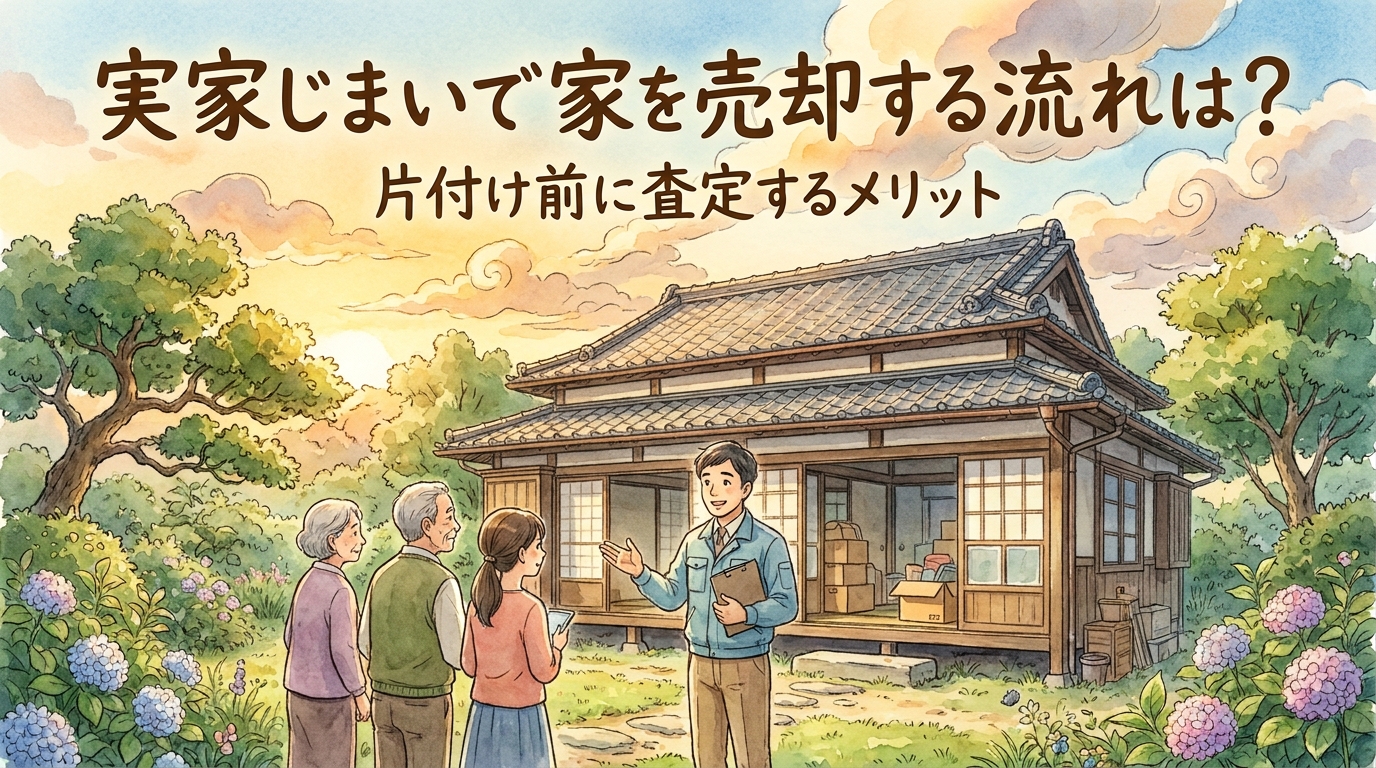 実家じまいで家を売却する流れは?片付け前に査定するメリット