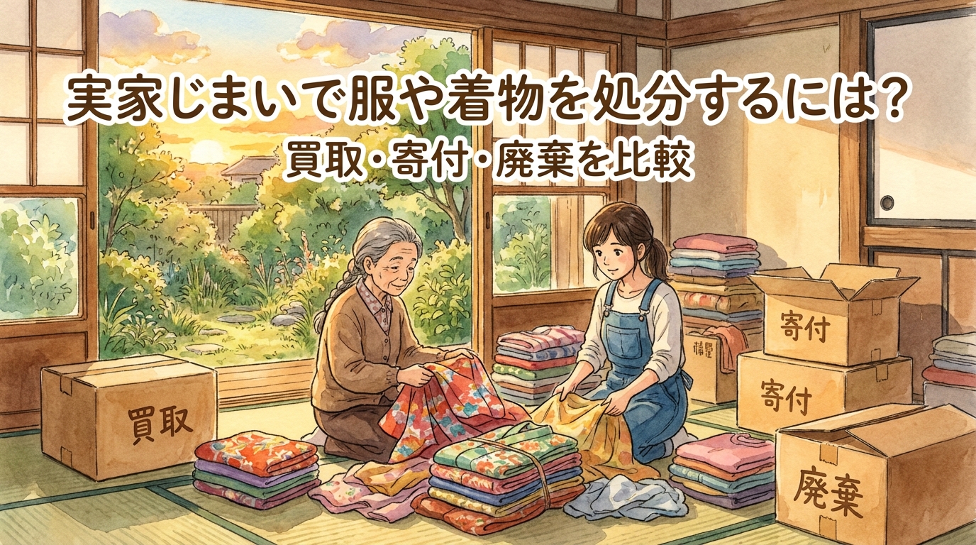 実家じまいで服や着物を処分するには？買取・寄付・廃棄を比較